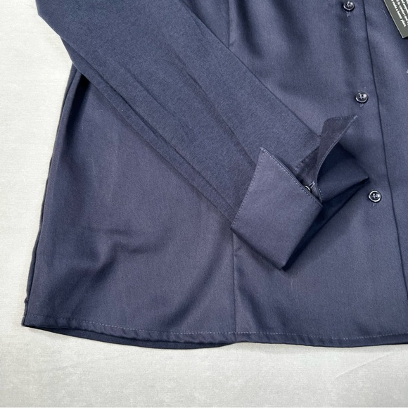 New Anatomie Womens Navy Alida Button Down Poplin Shirt Stretch Quick Dry Sz L - Picture 6 of 12